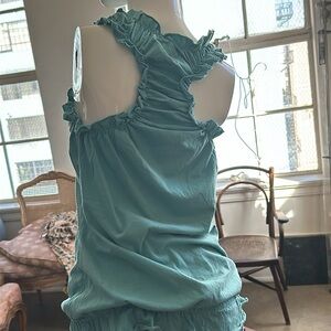 Cute Racer back Tank top Turquoise color M